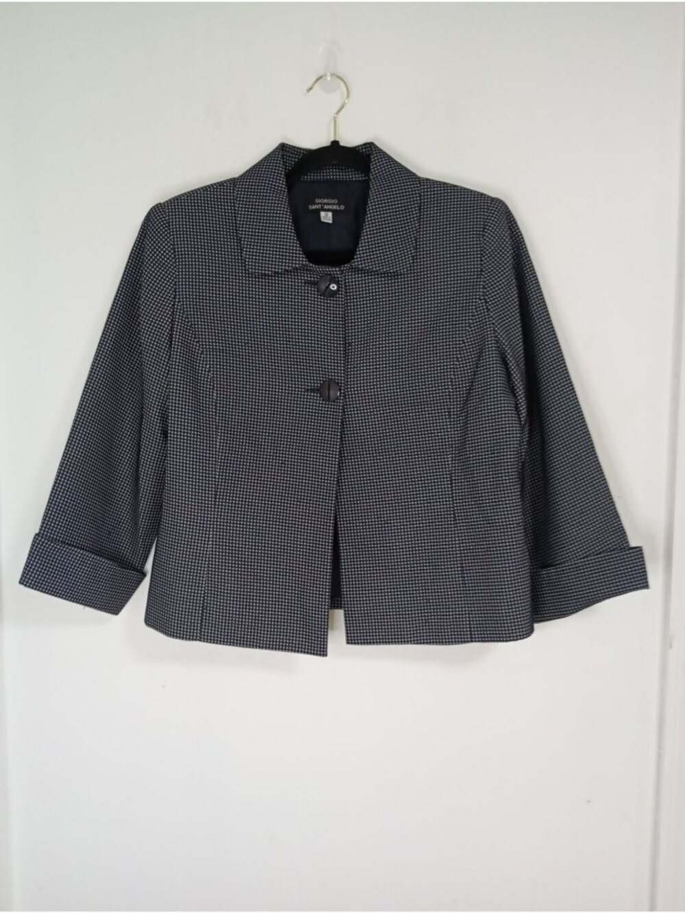 Giorgio Sant Angelo Blazer Jacket Size 12 Womens Black White Office Business